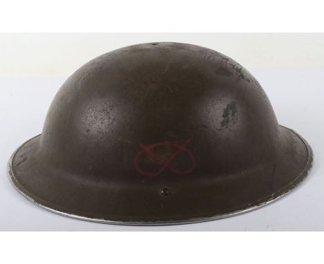 WW2 British South Staffordshire Regiment Steel Combat Helmet Shell, retaining much of the original combat paint finish. One s