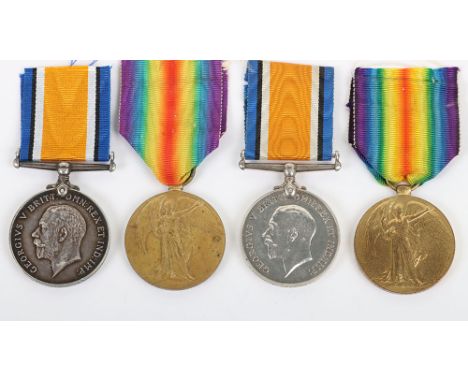 2x Pairs of Great War Medals to the 2/9th Battalion Durham Light Infantry, Both Men Serving with the Battalion in Salonika, c