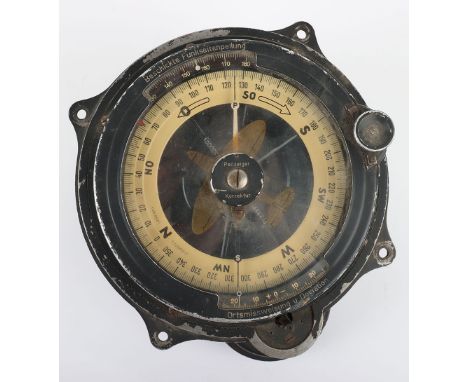 WW2 German Luftwaffe Aircraft Navigators Compass, fine example with the mounting base having the aluminium plaque ‘Funkpeilan
