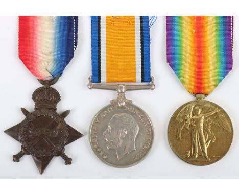 WW1 1914-15 Star Medal Trio to the 11th Battalion Durham Light Infantry, 1914-15 Star medal, “12689 PTE. J.E.G. HOGG. DURH: L