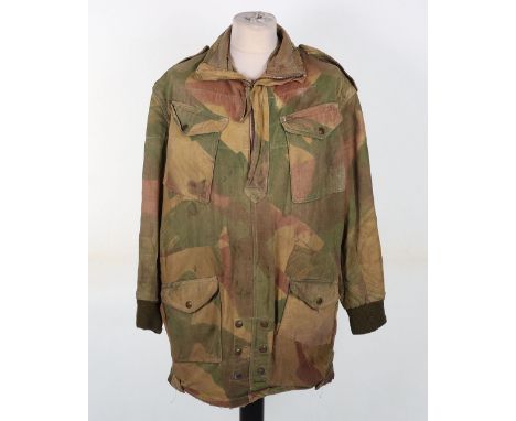 British Airborne Forces Denison Smock, good worn example of a half zip front camouflaged smock as issued to the British Airbo