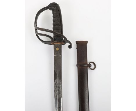 Scarce Victorian Hampshire Yeomanry Officers Sword, regulation polished blade by Creed &amp; Cumberland etched with crowned V