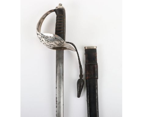 Indian Army N.C.O’s 1897 Pattern Infantry Officers Sword, plain regulation blade by Manton &amp; Co. Calcutta and Delhi No.34