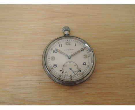 A Military Pocket Watch, Swiss made by Moeris, on reverse military arrow G.S.T.A M30262
CONDITION REPORT
Unable to open case 