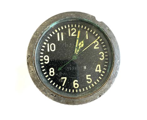 Vintage Aeronautical cockpit clock back marked "bec300r 27V" 