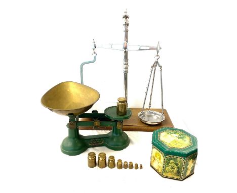 2 sets of vintage scales includes balance scales etc 