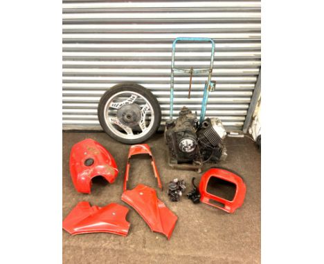 Honda VT 550 motorbike parts includes fairing engine wheel etc 