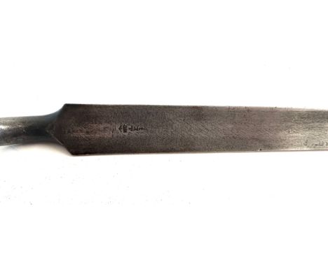 British Military spike bayonet with brass mounted leather scabbard 