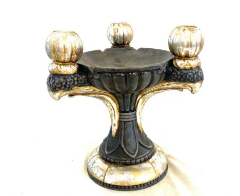 Wooden candle stick, measures approx 10 inches tall 
