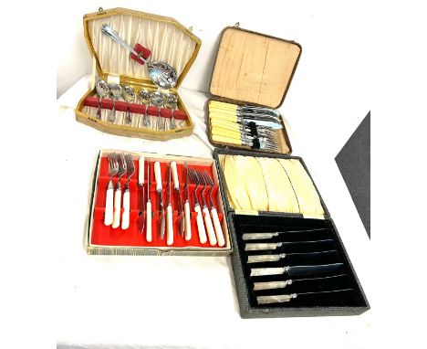 4 Vintage boxed cutlery sets 