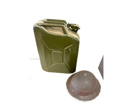 Vintage arm hat and a gerry can 