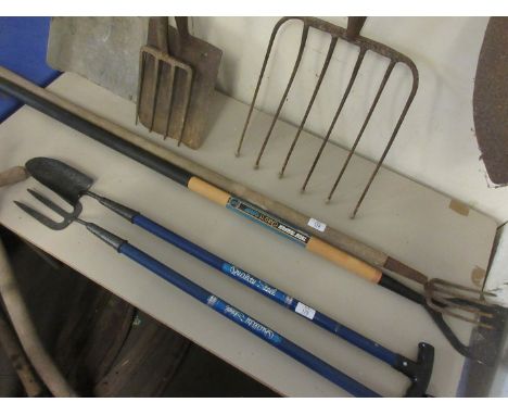 Hoe and long weeding fork