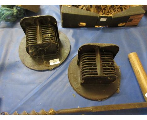 Pair of WWII vehicle blackout lamp blanks