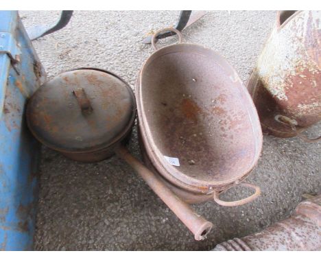 Two various lidded cooking pots