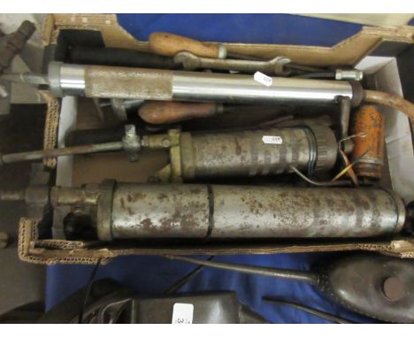 Box: various grease guns, tools etc