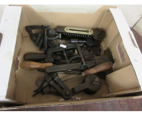 Box various tools spring gauge etc