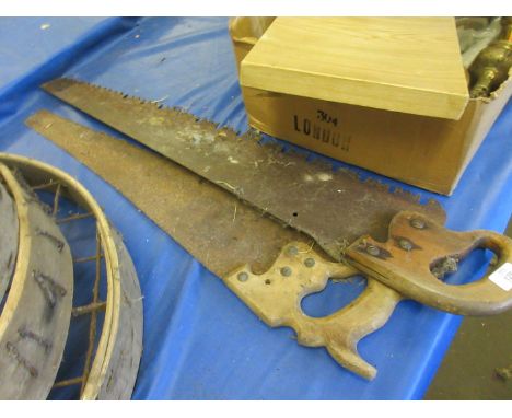 Two vintage wood saws