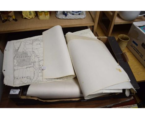 BOX OF ORDNANCE SURVEY MAPS
