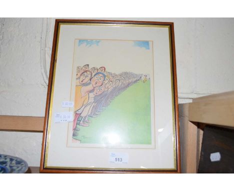 BATEMAN COMICAL GOLFING PRINT 'THE DRIVE', F/G