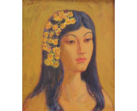 Theo MEIER (1908-1982), Öl auf Leinwand, Portrait einer jungen Balinesin (Radha), oben links signiert, Maße: ca. 55 x 44 cm. 