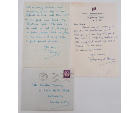 Field Marshal Viscount Montgomery of Alamein 1960’s Hand Written Letters. Two examples, the first is dated 13th December 1960