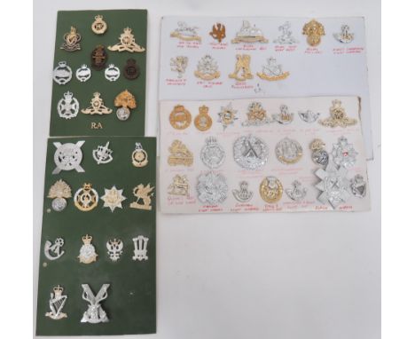 Selection of British Army Infantry Regiments Anodised Cap Badges, Collar badges, Titles, etc. An interesting and varied colle