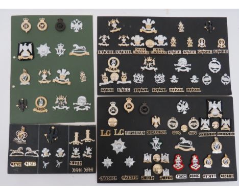 Selection of British Army Cavalry Regiments Anodised Cap Badges, Collar badges, Titles, etc. An interesting and varied collec