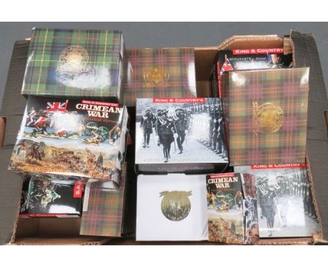 Good Selection of King &amp; Country Model Soldiers 54 mm scale figures including Gordon Highlander Drummer ... 50th Foot Sta