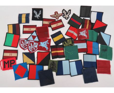 Selection of British Army Airborne Parachute Cloth Badges etc. Including Parachute Regiment post 1953 Officer’s beret badge. 