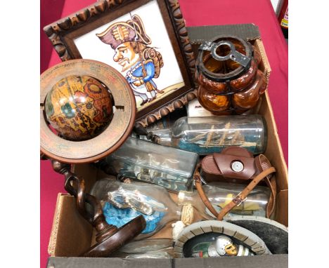 Five Ships in Bottle, Vintage Zeiss Contina Camera Etc. A selection of items.