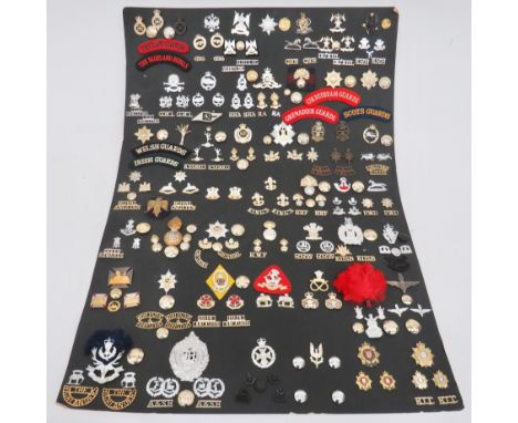Collection of British Army Anodised Cap badges, Collar Badges, Titles & Buttons. A good representative collection including: 