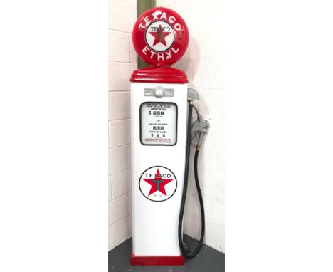 American 1960’s Style Petrol Pump Lamp. This full size modern stylised Texaco petrol pump is designed as a standing lamp. 