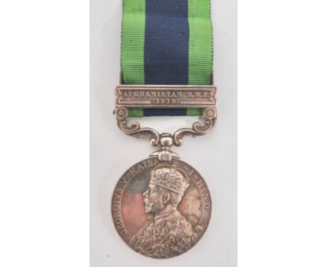 106th Pioneers India General Service Medal, clasp “Afghaninstan NWF 1919” Officer’s Medal Awarded to  “CAPT A. SLATER 106 PNR