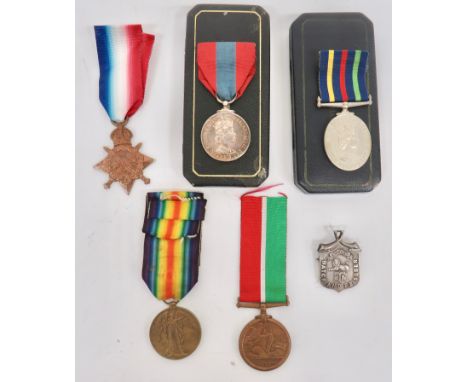 Selection of British Medals. Comprising:Imperial Service Medal (EIIR) “FREDERICK THOMAS HUNTER” Case of issue. ... Civil Defe