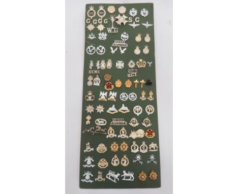 Collection of British Army Anodised Collar Badges & Titles. A good representative collection including: few metal Officer’s e