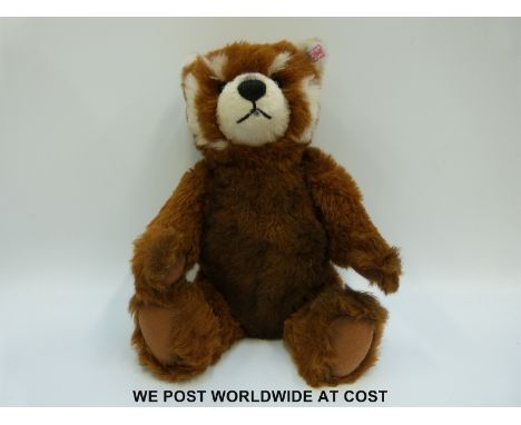 Steiff Original Teddy Bear 'Red Panda Ted', 663253, with reddish brown mohair and growler, button to ear, tags and certificat