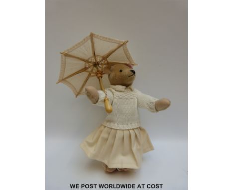 Steiff Original Teddy Bear 'Nora 32 Bear', 660771, 1025/1500, with cream mohair, button to ear and tags, 31cm tall