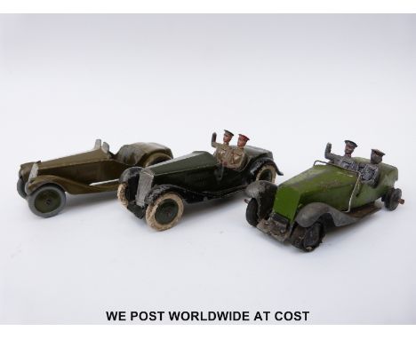 Three Britains diecast model Army Staff Cars