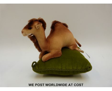 Steiff Original Club Edition 2005 'Camel on a Pin Cushion', 420474, with button to ear, tags and certificate 3146, 8cm tall, 