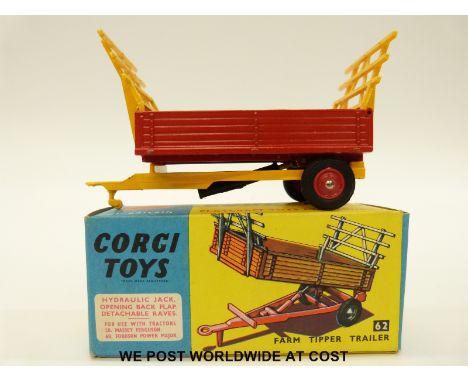 Corgi Toys diecast model Farm Tipper Trailer, 62, in original box. 