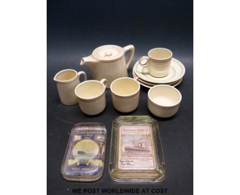 Peninsular & Oriental Steam Navigation Company ceramic tea service including teapot, sugar bowl, milk jug and three cups and 