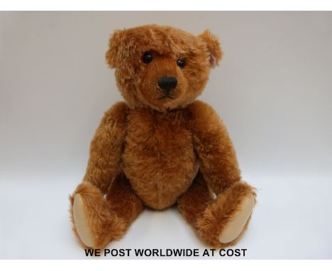 Steiff Original 'American Pride Teddy Bear 1909', 667398, with russet mohair and musical movement, button to ear, tags and ce