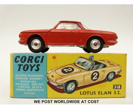 Corgi Toys diecast model VW 1500 Karmann Ghia, in Lotus Elan S2 box