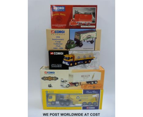 Five Corgi and Corgi Classics diecast model commercial vehicles 75902, 21303, 97916, 29101 and 15002, all in original boxes