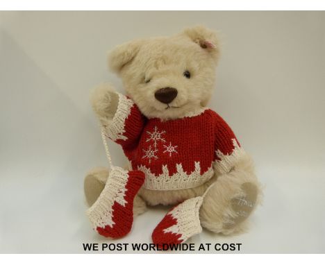 Steiff Original Teddy Bear Harrod's 'Oscar', 663055, with cream mohair, button to ear, tags and certificate 00177/1500, 32cm 