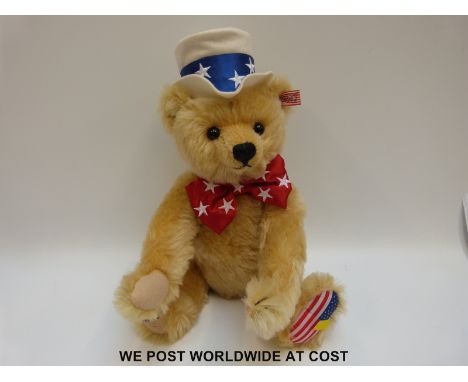 Steiff Original 'The First American Teddy Bear', 667183, with blonde mohair and growler, button to ear, tags and certificate 