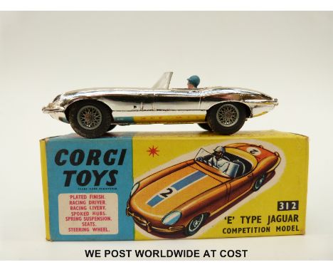 Corgi Toys diecast model E-Type Jaguar, 312, in original box. 