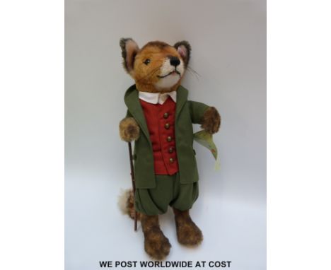 Steiff Original Teddy Bear Fox 'Mr. Tod', 662492, 303/1500, with button to ear and tags, 35cm tall, in original box