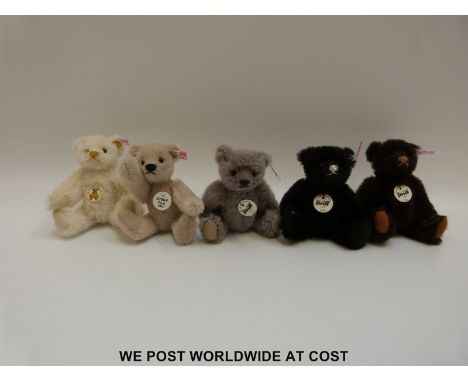 Five Steiff miniature Teddy Bears, all in original boxes