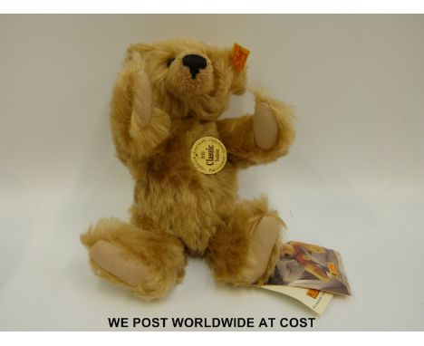 Steiff Original Classic Teddy Bear 'Mr Cinnamon' 1903, with  golden brown mohair, button to ear and tags, 23cm tall, in origi